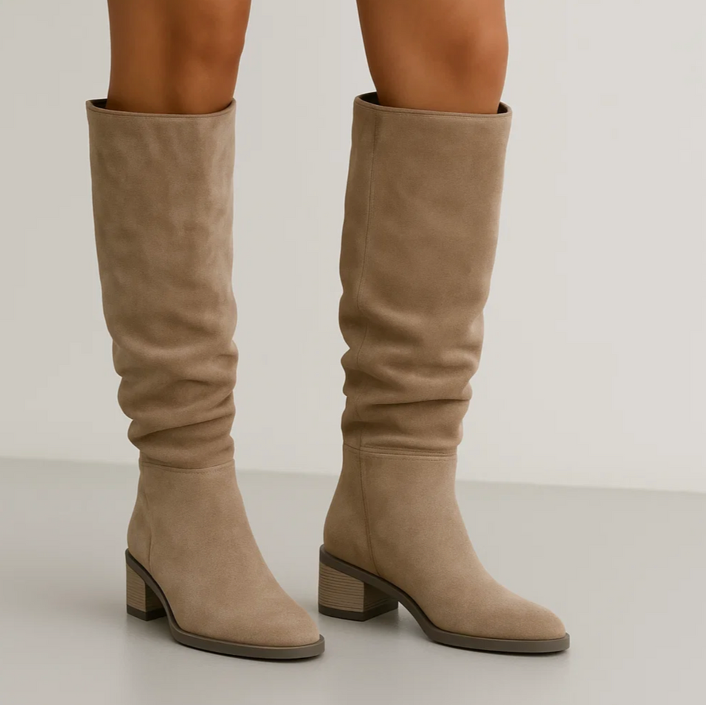 Aksamitne wysokie buty 5