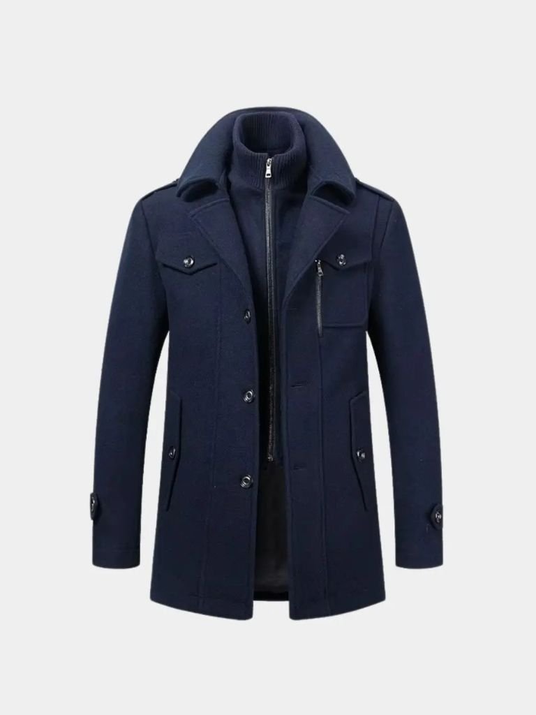 Arystokratyczny wełniany płaszcz - Viretti 0