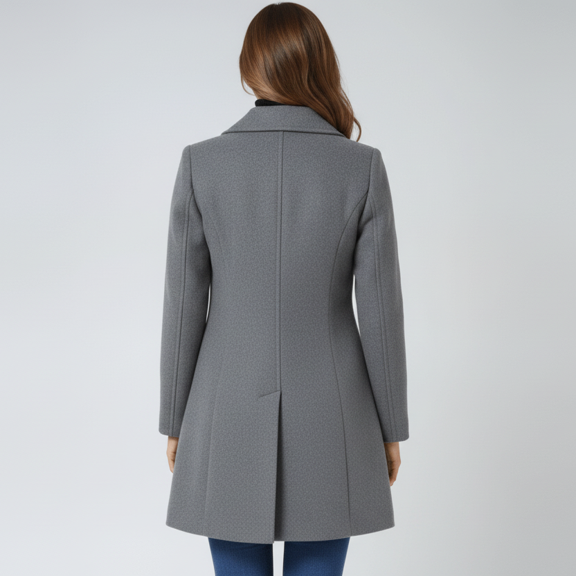 SÉLYNE - Płaszcz zimowy damski zapinany na jeden guzik