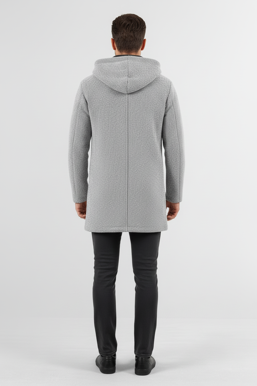 TARGON - Kardigan z kapturem i ociepleniem z polaru