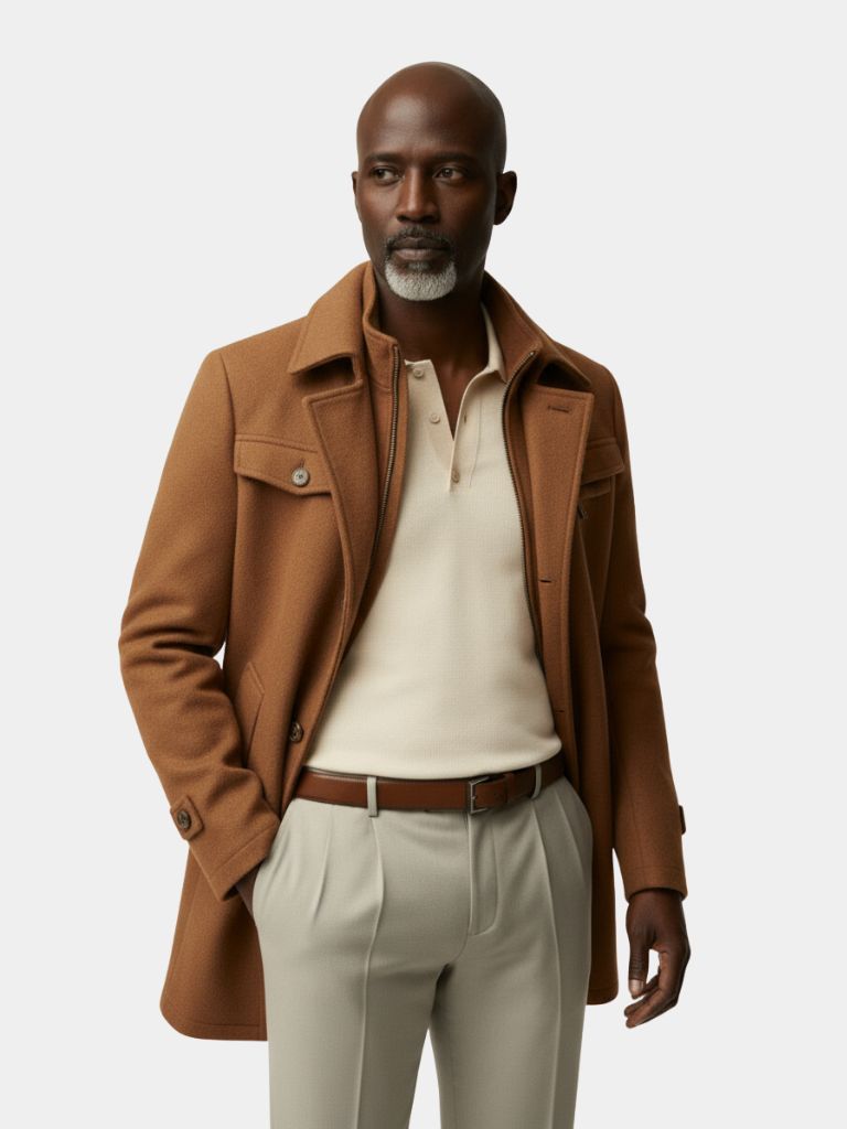 Płaszcz z mieszanki wełny Essential - Viretti 2