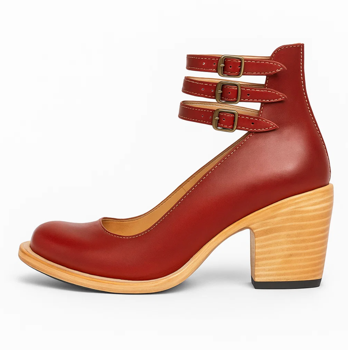 Skórzane szpilki Vintage Elegance 4