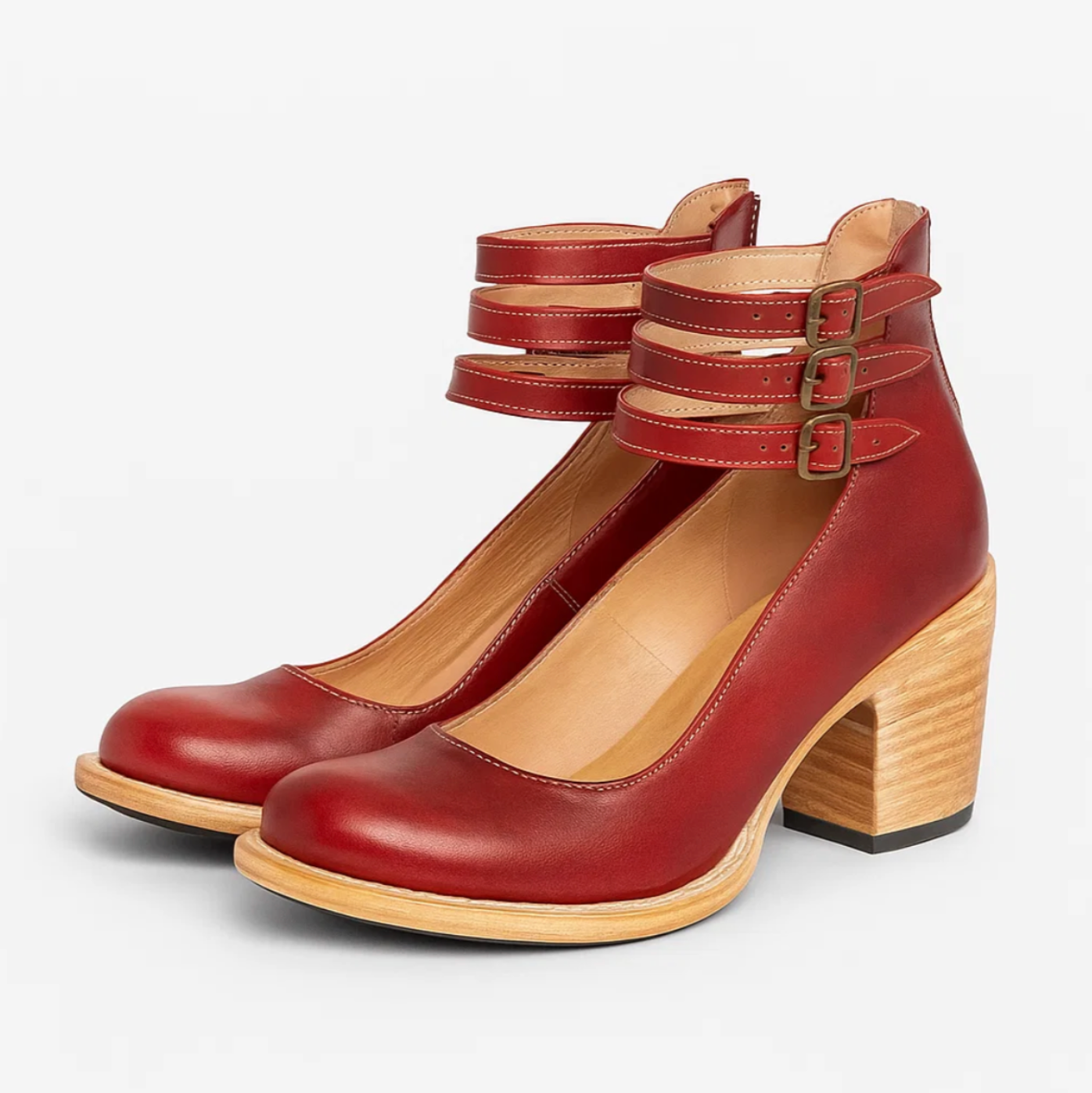 Skórzane szpilki Vintage Elegance 5