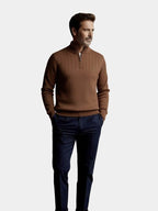 Sweter Viretti z pionowymi paskami i zamkiem ćwierć 2