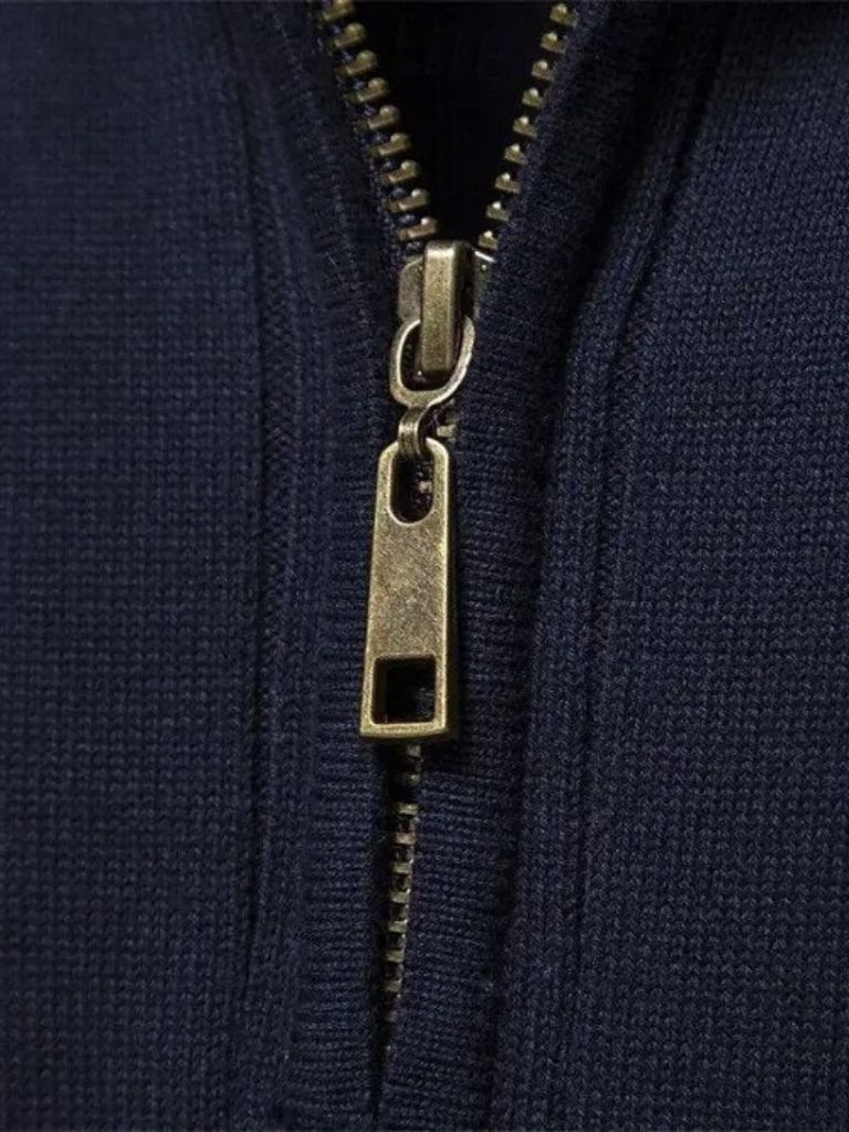 Sweter Viretti z pionowymi paskami i zamkiem ćwierć 5