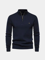 Sweter Viretti z pionowymi paskami i zamkiem ćwierć 9