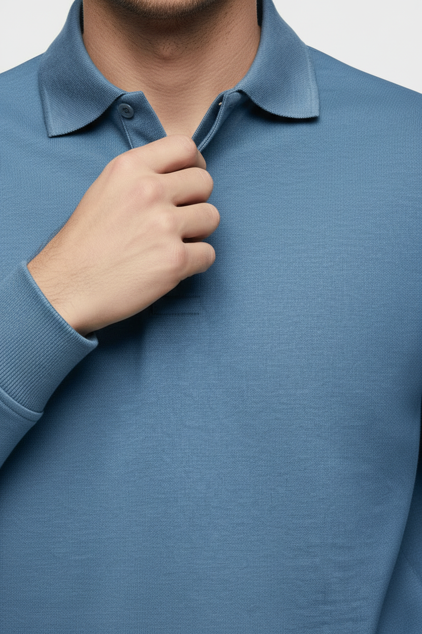 Astos - Klasyczna koszulka polo z długim rękawem