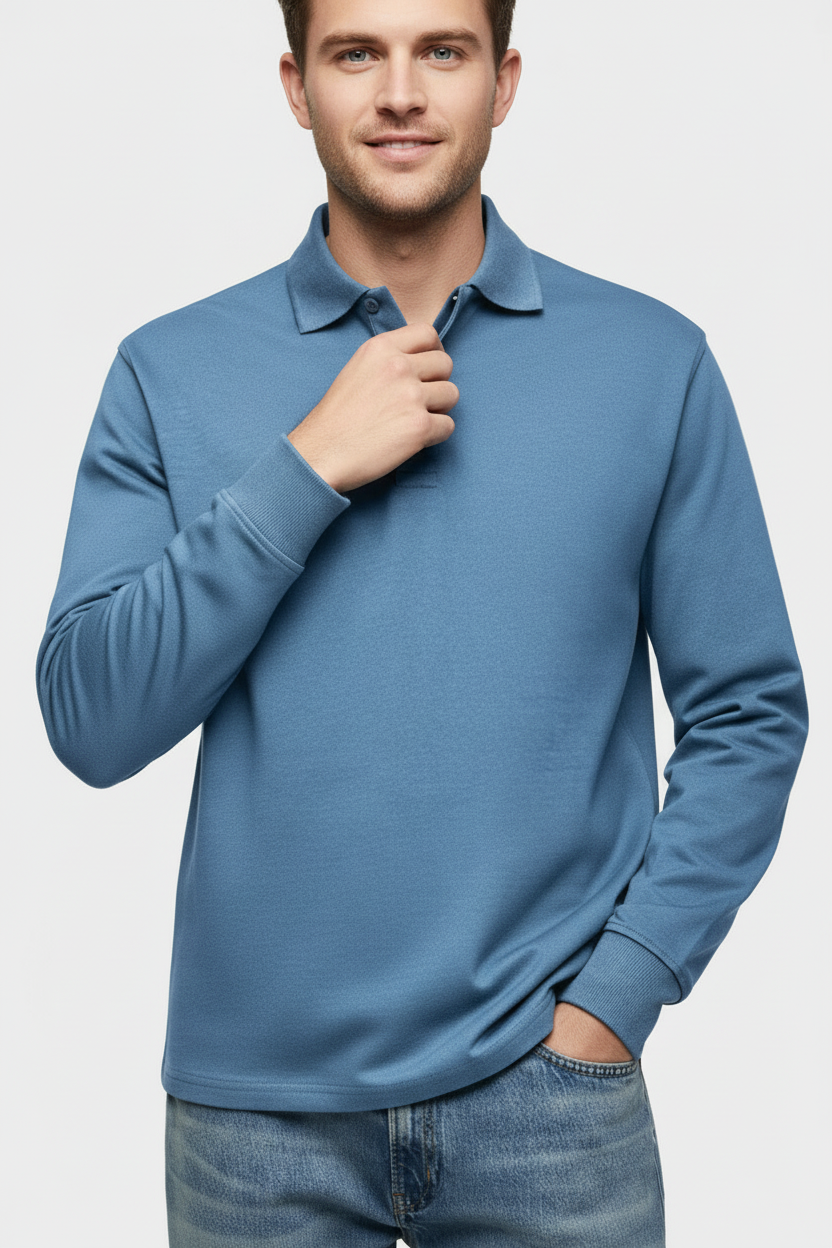 Astos - Klasyczna koszulka polo z długim rękawem