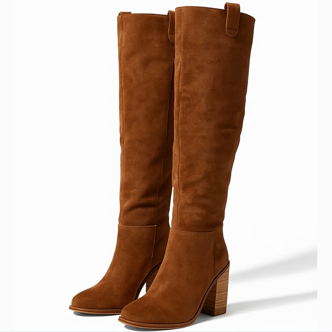 Zamszowe buty na klockowym obcasie 1