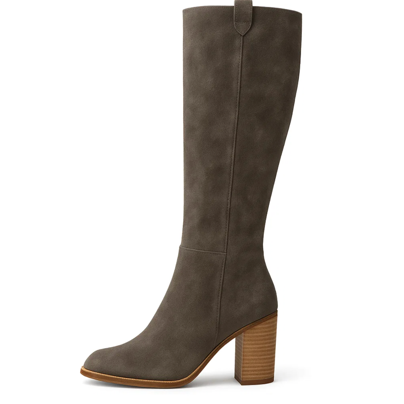 Zamszowe buty na klockowym obcasie 3